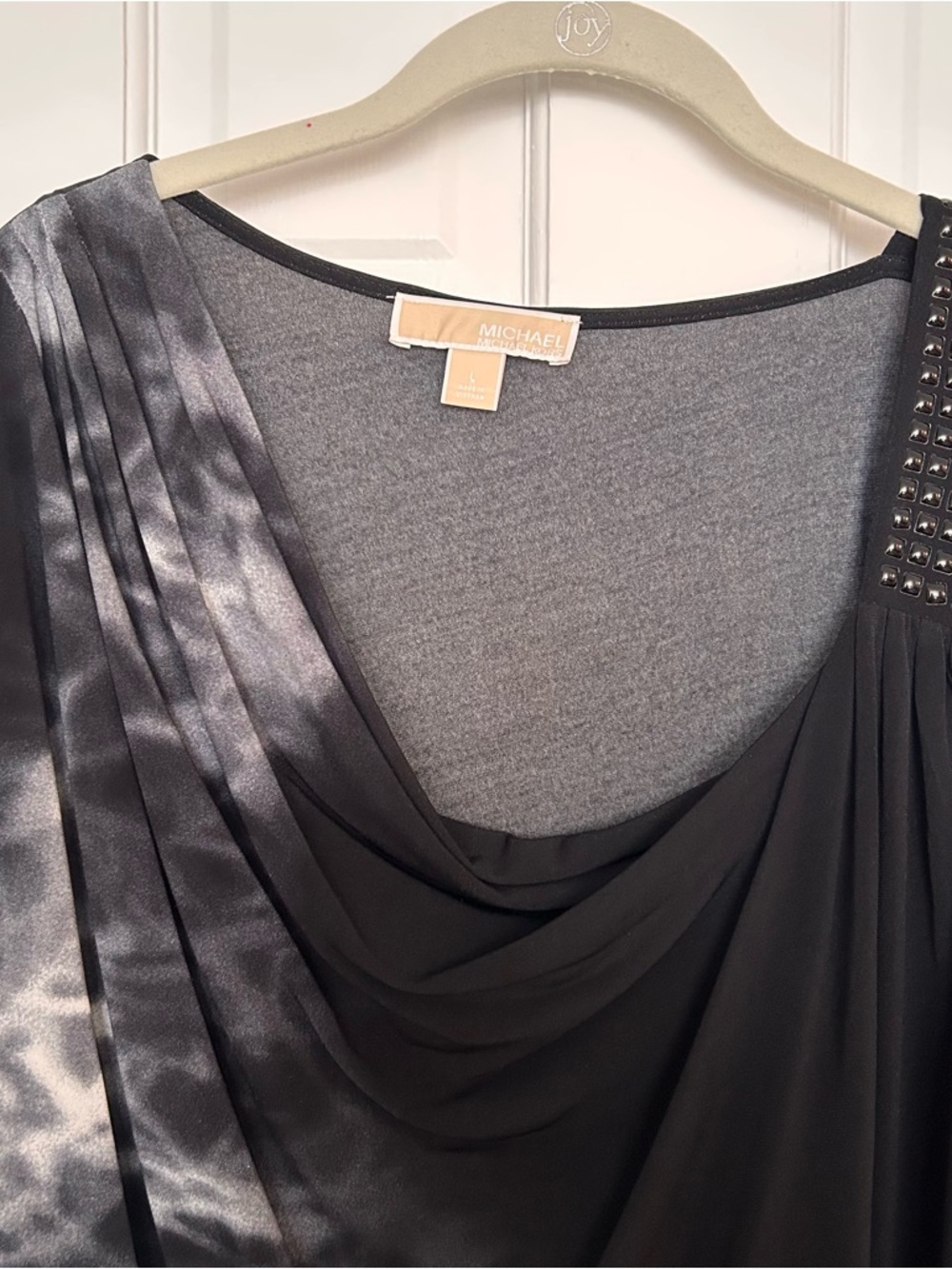 Michael Kors Gray and Black Scoop Neck sleeveless top